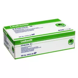 LEUKOSILK 2,5 cmx5 m, 12 tk