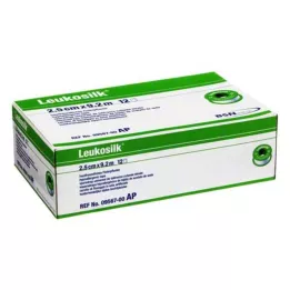 LEUKOSILK 2,5 cmx9,2 m, 12 tk
