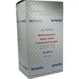 MULLKOMPRESSEN 10x20 cm steriilsed 12-kihilised 17-kihilised, 50 tk