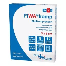 MULLKOMPRESSEN 5x5 cm steriilne 8-suunaline, 5X2 tk