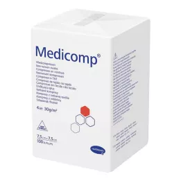 MEDICOMP Lausriie mittesteriilne 7,5x7,5 cm 4-kihiline, 100 tk