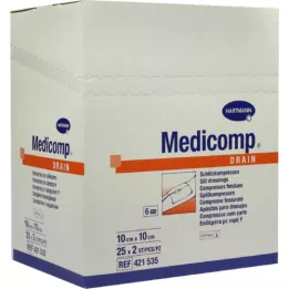 Medicampi äravoolu kompressid 10x10 cm steriilne, 25x2 tk