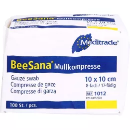 MULLKOMPRESSEN 10x10 cm mittesteriilne 8-kihiline, 100 tk
