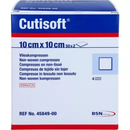 CUTISOFT VLies surub 10x10 cm steriilset, 50x2 tk