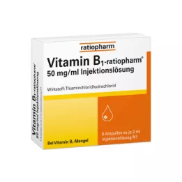 VITAMIN B1-RATIOPHARM 50 mg/ml süst.Lsg.ampullid, 5X2 ml