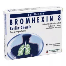 BROMHEXIN 8 Berlin Chemie kaetud tabletti, 20 tk