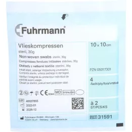 VLIESKOMPRESSEN steriilne 10x10 cm 4-kordne, 50x2 tk