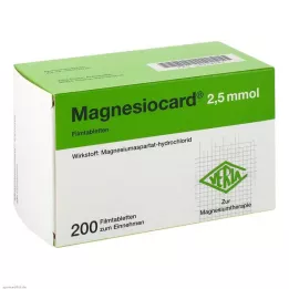 MAGNESIOCARD 2,5 mmol õhukese polümeerikattega tabletid, 200 tk