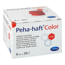 PEHA-HAFT Värvi fikseerivad sidemed 6 cmx20 m punane, 1 tk