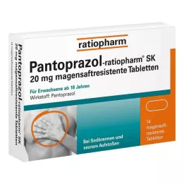 PANTOPRAZOL-ratiopharm SK 20 mg gastroresistentsed tabletid, 14 tk