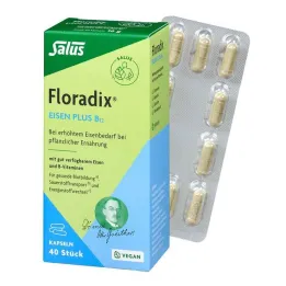 Floradix iron plus B12 vegan kapslid, 40 tk