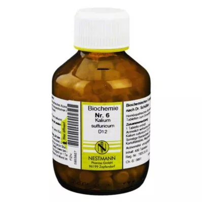 BIOCHEMIE 6 potassium sulfuricum D 12 tabletti, 400 tk BIOCHEMIE 6 potassium sulfuricum D 12 tabletti, 400 tk