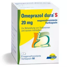 OMEPRAZOL dura S 20 mg gastroresistentsed kõvakapslid, 7 tk