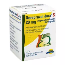 OMEPRAZOL dura S 20 mg gastroresistentsed kõvakapslid, 14 tk