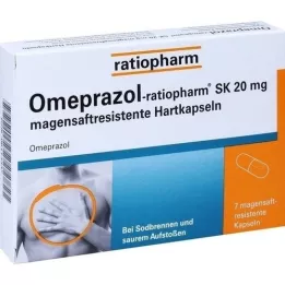 Omeprasoolratiopharm SK 20 mg mao saftr.harps., 7 tk