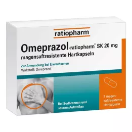 OMEPRAZOL-ratiopharm SK 20 mg gastroresistentsed kõvakapslid, 7 tk