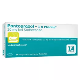PANTOPRAZOL-1A Pharma 20mg kõrvetiste vastu msr.Tab., 14 tk