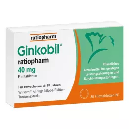 GINKOBIL-ratiopharm 40 mg õhukese polümeerikattega tabletid, 30 tk