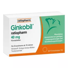 GINKOBIL-ratiopharm 40 mg õhukese polümeerikattega tabletid, 60 tk