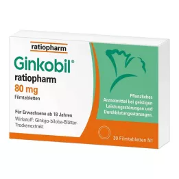 GINKOBIL-ratiopharm 80 mg õhukese polümeerikattega tabletid, 30 tk
