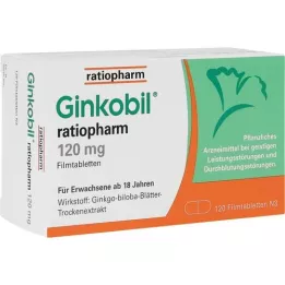 Ginkobil-ratiopharm 120 mg kilega kaetud tabletid, 120 tk