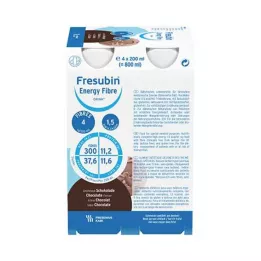 FRESUBIN ENERGY Fiber DRINK šokolaadist joogipudel, 4X200 ml