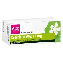 CETIRIZIN AbZ 10 mg õhukese polümeerikattega tabletid, 20 tk