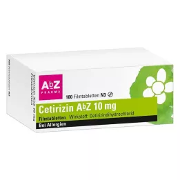CETIRIZIN AbZ 10 mg õhukese polümeerikattega tabletid, 100 tk