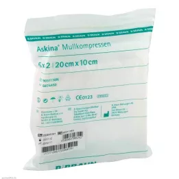 ASKINA Marli kompressid 10x20 cm steriilsed, 5X2 tk