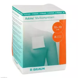 ASKINA Marli kompressid 10x10 cm mittesteriilsed 8-kihilised, 100 tk