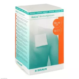 ASKINA Marli kompressid 10x10 cm mittesteriilsed 12-kihilised, 100 tk