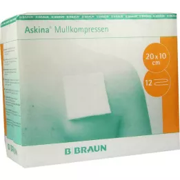 ASKINA Marli kompressid 10x20 cm mittesteriilsed 12-kihilised, 100 tk
