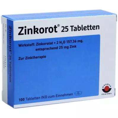 ZINKOROT 25 tabletti, 100 tk ZINKOROT 25 tabletti, 100 tk