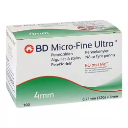 BD MICRO-FINE+ 4 pliiatsi nõela 0,23x4 mm, 100 tk