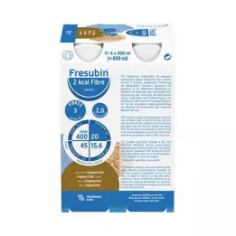 FRESUBIN 2 kcal kiudaineid DRINK Cappuccino joogipudel, 4X200 ml