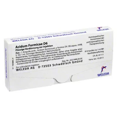 ACIDUM FORMICAE D 6 ampulli, 8 tk