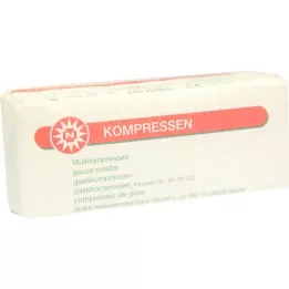 MULLKOMPRESSEN 5x5 cm kaugusel 8 -kordne, 100 tk