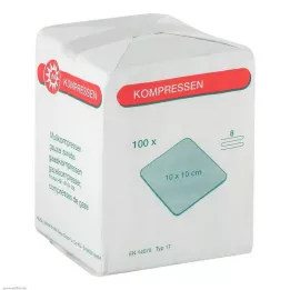 MULLKOMPRESSEN 10x10 cm mittesteriilne 8-kihiline, 100 tk