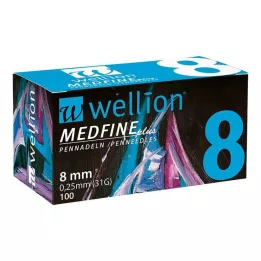 WELLION MEDFINE pluss pliiatsi nõelad 8 mm, 100 tk