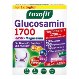 Taxofit glükoosamiin 1700 + MSM + magneesiumipulgad, 20X4 g