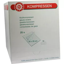 MULLKOMPRESSEN 20x25 cm steriilne 16-kordne, 25 tk
