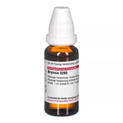BRYONIA D 200 Lahjendus, 20 ml BRYONIA D 200 Lahjendus, 20 ml