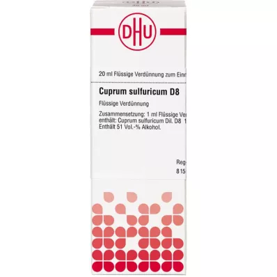CUPRUM SULFURICUM D 8 lahjendus, 20 ml CUPRUM SULFURICUM D 8 lahjendus, 20 ml