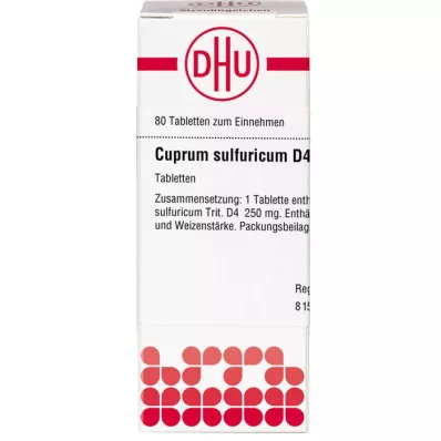 CUPRUM SULFURICUM D 4 tabletid, 80 tk