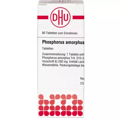PHOSPHORUS AMORPHUS D 10 tabletid, 80 tk PHOSPHORUS AMORPHUS D 10 tabletid, 80 tk