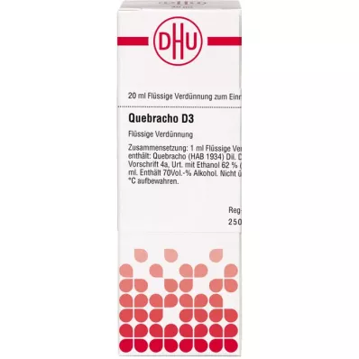 QUEBRACHO D 3 Lahjendus, 20 ml QUEBRACHO D 3 Lahjendus, 20 ml