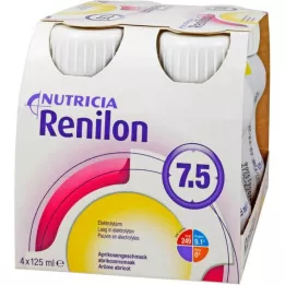 RENILON 7,5 Aprikoosi maitsevedelik, 4X125 ml