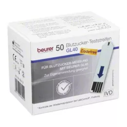 BEURER GL40 veresuhkru testribad, 50 tk