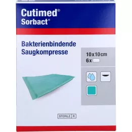 CUTIMED Sorbact imavad kompressid 10x10 cm, 6 tk