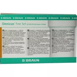 Omnican Fine Set Pen Canull 0,25x8 mm 100., 1 p